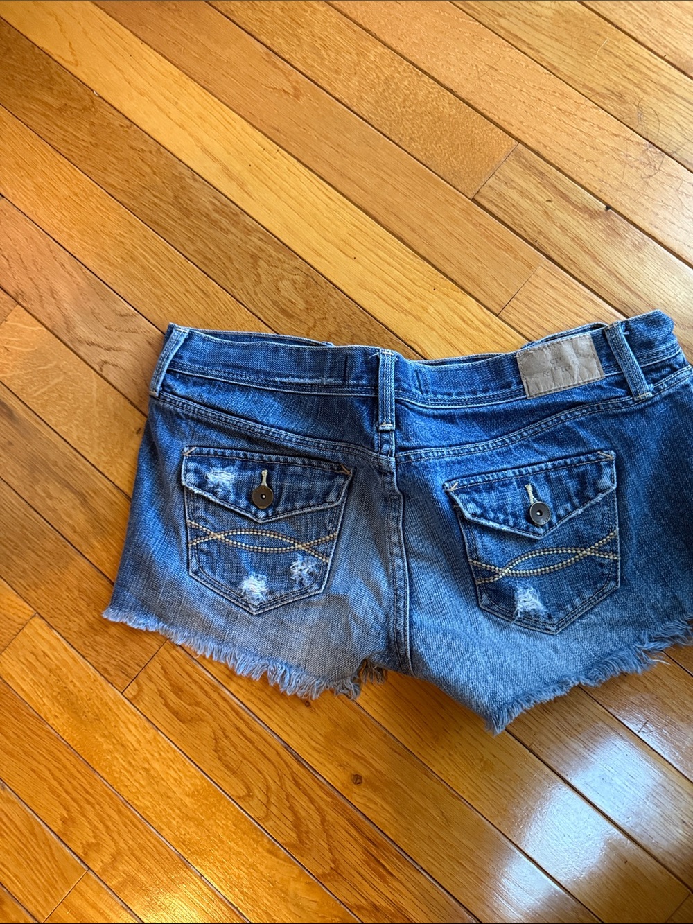 Abercrombie & Fitch Distressed Blue Denim Jean Shorts